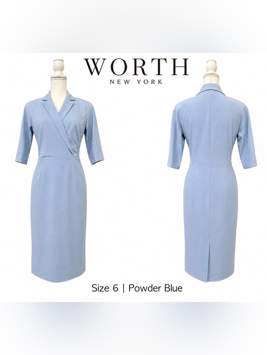 Worth Dresses & Skirts - Worth New York |Powder Blue |Sheath Dress |Size 6 |Blazer Neckline